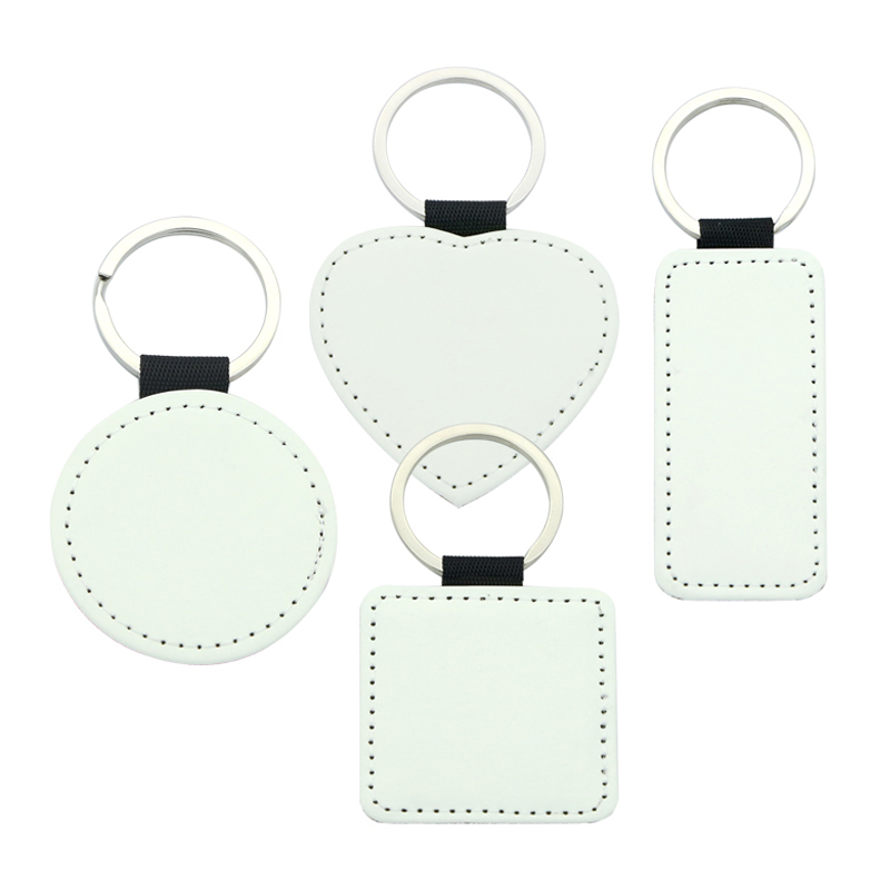 Sublimation PU Leather Rectangle Keyring - Single Sided Printing Sublimation PU Leather Rectangle Keyring - Single Sided Printing