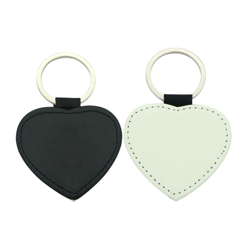 Sublimation PU Leather Heart Keyring - Single Sided Printing Sublimation PU Leather Heart Keyring - Single Sided Printing