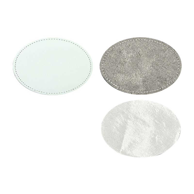 3 1/2' x 2 1/2' Oval Sublimation Leatherette Patches with Adhesive