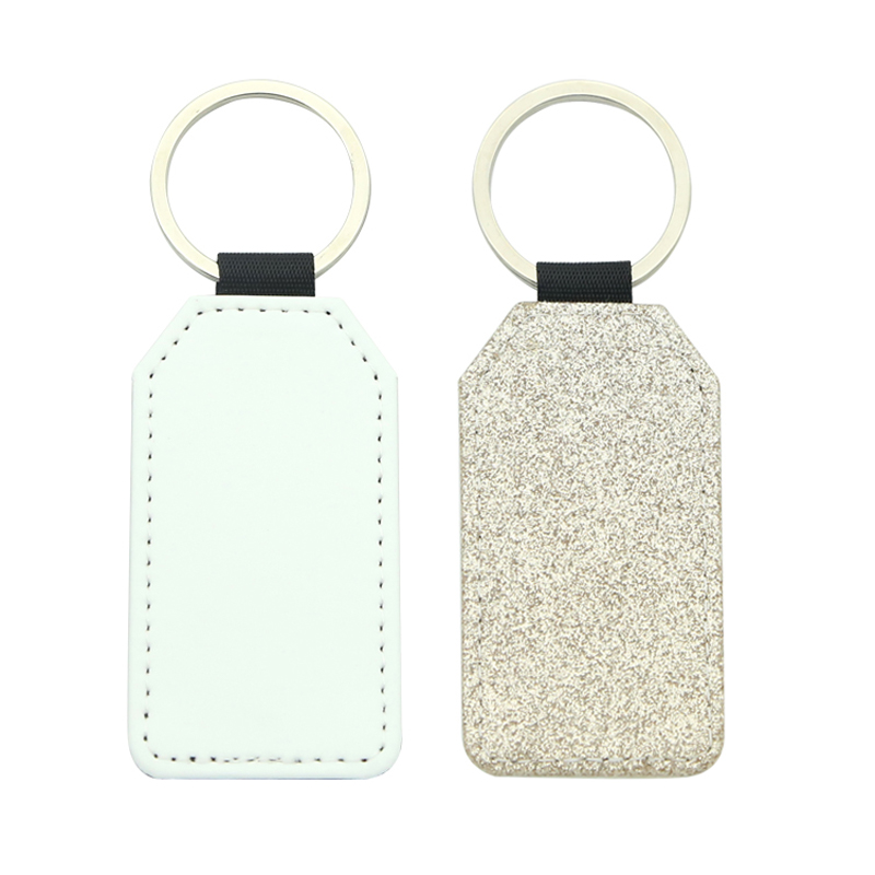 Sublimation Glittering Leatherette Rectangle Keychain - Single Sided Printing Sublimation Glittering Leatherette Rectangle Keychain - Single Sided Printing
