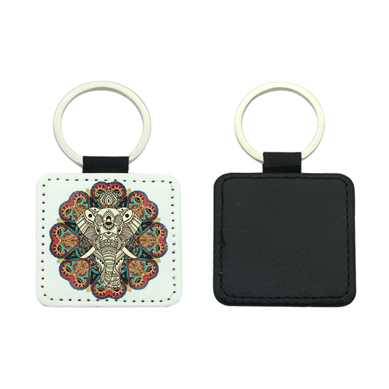 Sublimation PU Leather Square Keyring - Single Sided Printing Sublimation PU Leather Square Keyring - Single Sided Printing