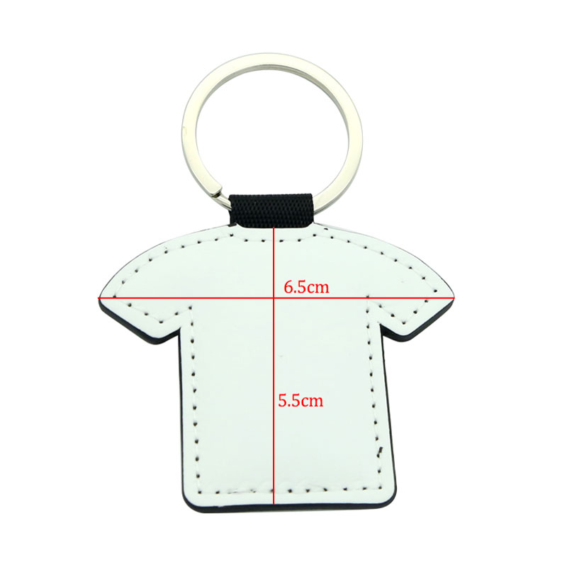 Sublimation PU Leather T-shirt Shape Keyring - Double Sided Printing Sublimation PU Leather T-shirt Shape Keyring - Double Sided Printing