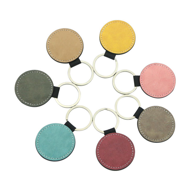 Sublimation Pu Leather Round Keyring - Double Sided Printing Sublimation Pu Leather Round Keyring - Double Sided Printing
