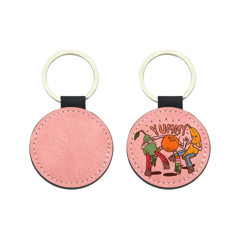 Sublimation PU Leather Round Keyring - Single Sided Printing Sublimation PU Leather Round Keyring - Single Sided Printing
