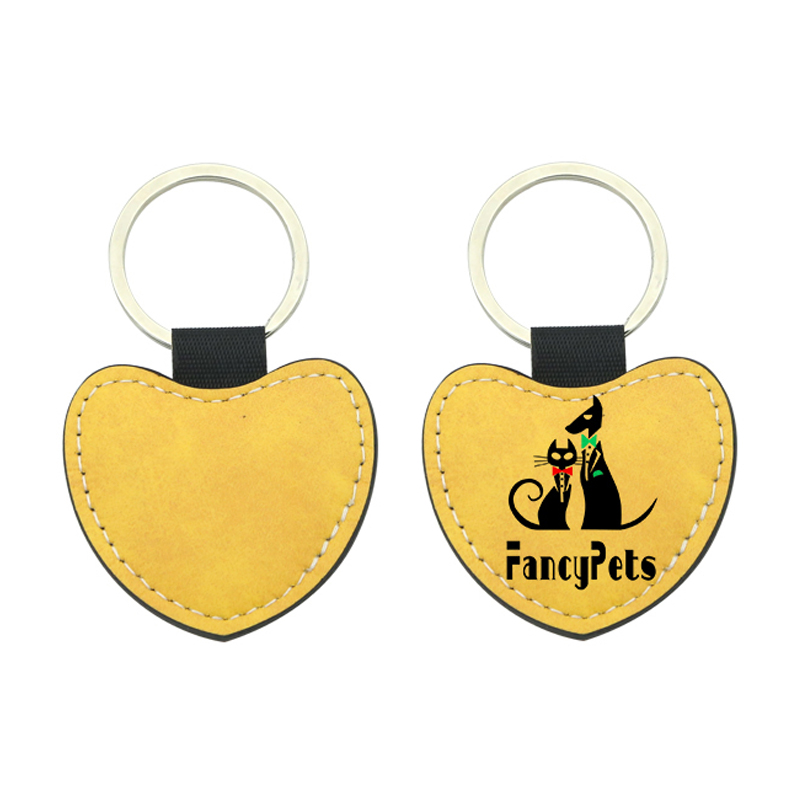 Sublimation PU Leather Heart Keyring - Double Sided Printing Sublimation PU Leather Heart Keyring - Double Sided Printing