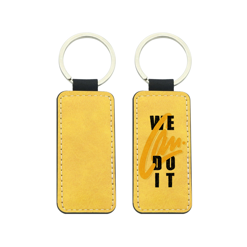 Sublimation PU Leather Rectangle Keyring - Double Sided Printing Sublimation PU Leather Rectangle Keyring - Double Sided Printing