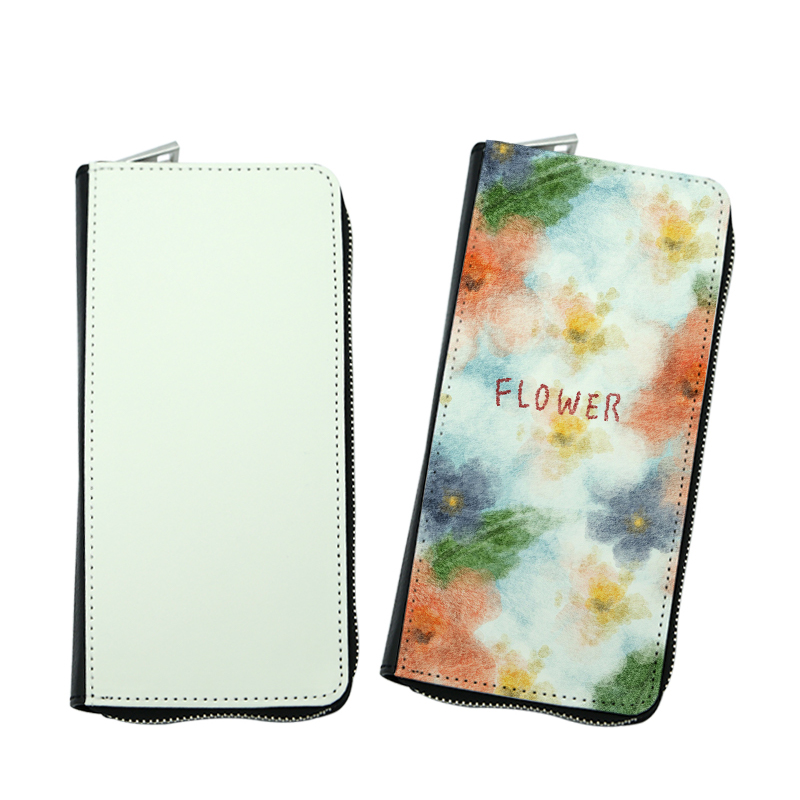 Sublimation Leatherette Zipper Wallets - Large