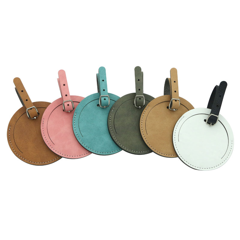 Sublimation Colorful Double Side PU Leather Luggage Tag - Round