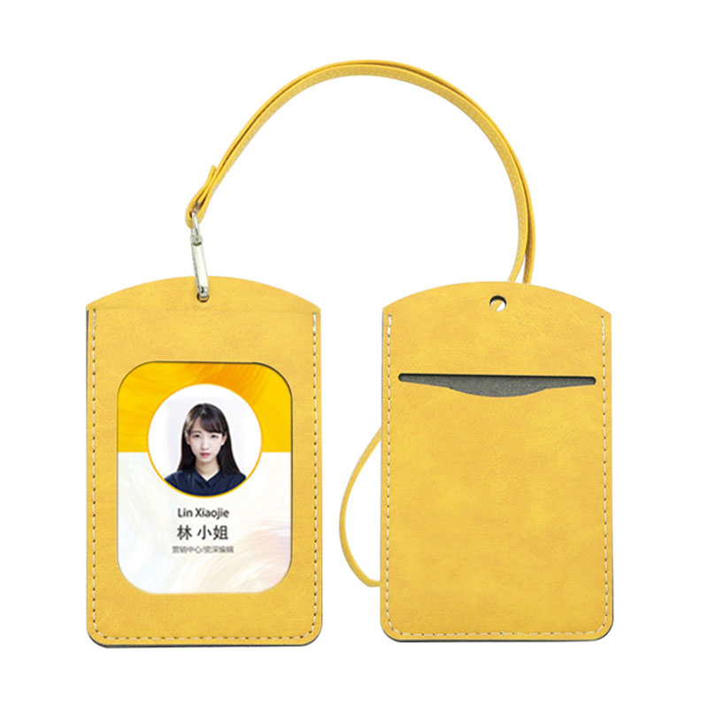 Sublimation Leatherette ID Badge Holder - Straight Double Card Layer