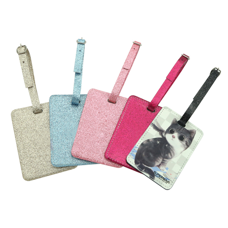 Sublimation Glitter Leather Luggage Tag-Single Side Printable Sublimation Glitter Leather Luggage Tag-Single Side Printable