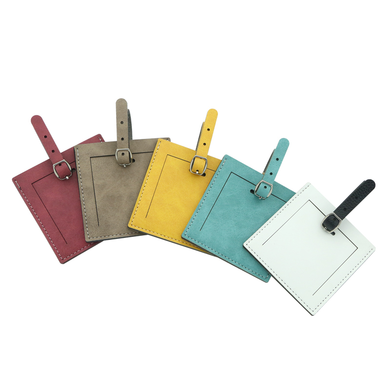 Sublimation Colorful Double Side PU Leather Luggage Tag - Square