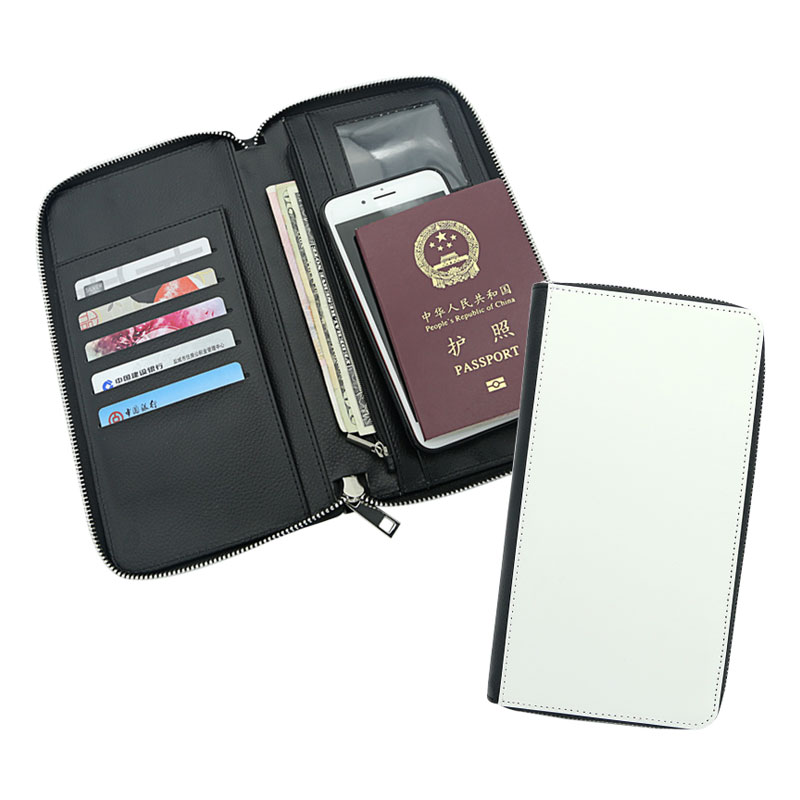 Sublimation Leatherette Passport Holder with Zipper and Inner PU Leather Sublimation Leatherette Passport Holder with Zipper and Inner PU Leather