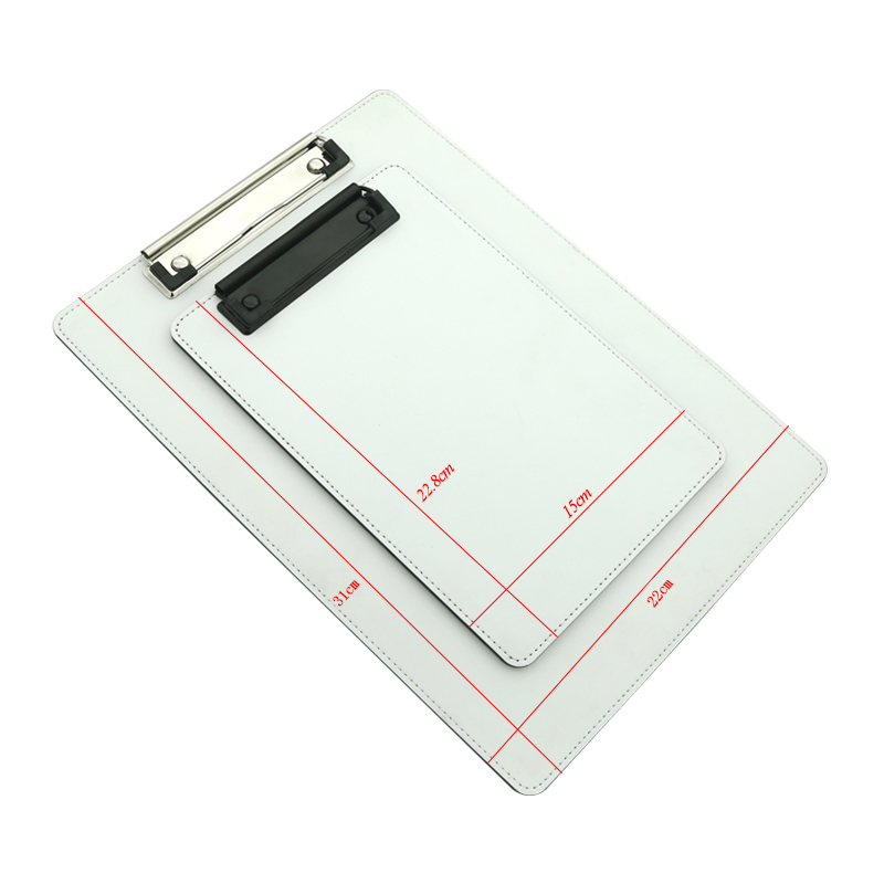 Sublimation PU Leather Clipboard with Metal Clip - A4 Sublimation PU Leather Clipboard with Metal Clip - A4