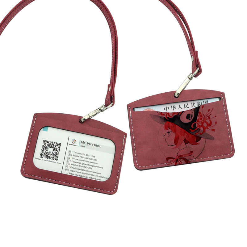 Sublimation Leatherette ID Badge Holder - Horizontal Double Card Layer Sublimation Leatherette ID Badge Holder - Horizontal Double Card Layer