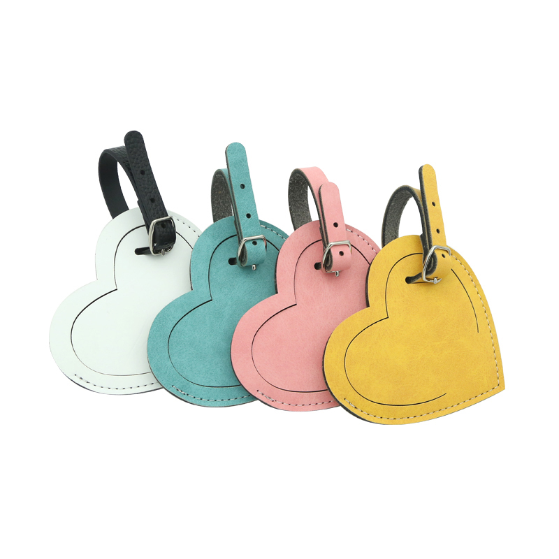 Sublimation Colorful Double Side PU Leather Luggage Tag - Heart