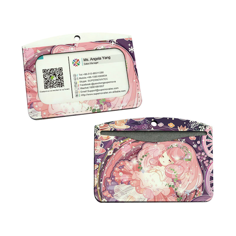 Sublimation Leatherette ID Badge Holder - Horizontal Double Card Layer