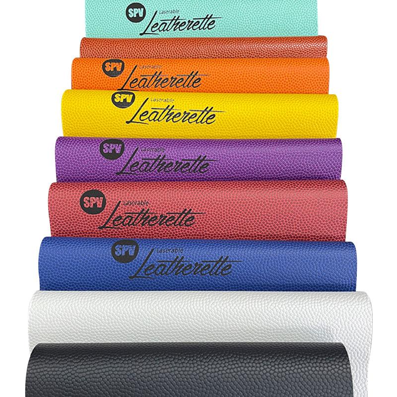 Basketball texture laserable leatherette sheets with adhesive/without adhesiv